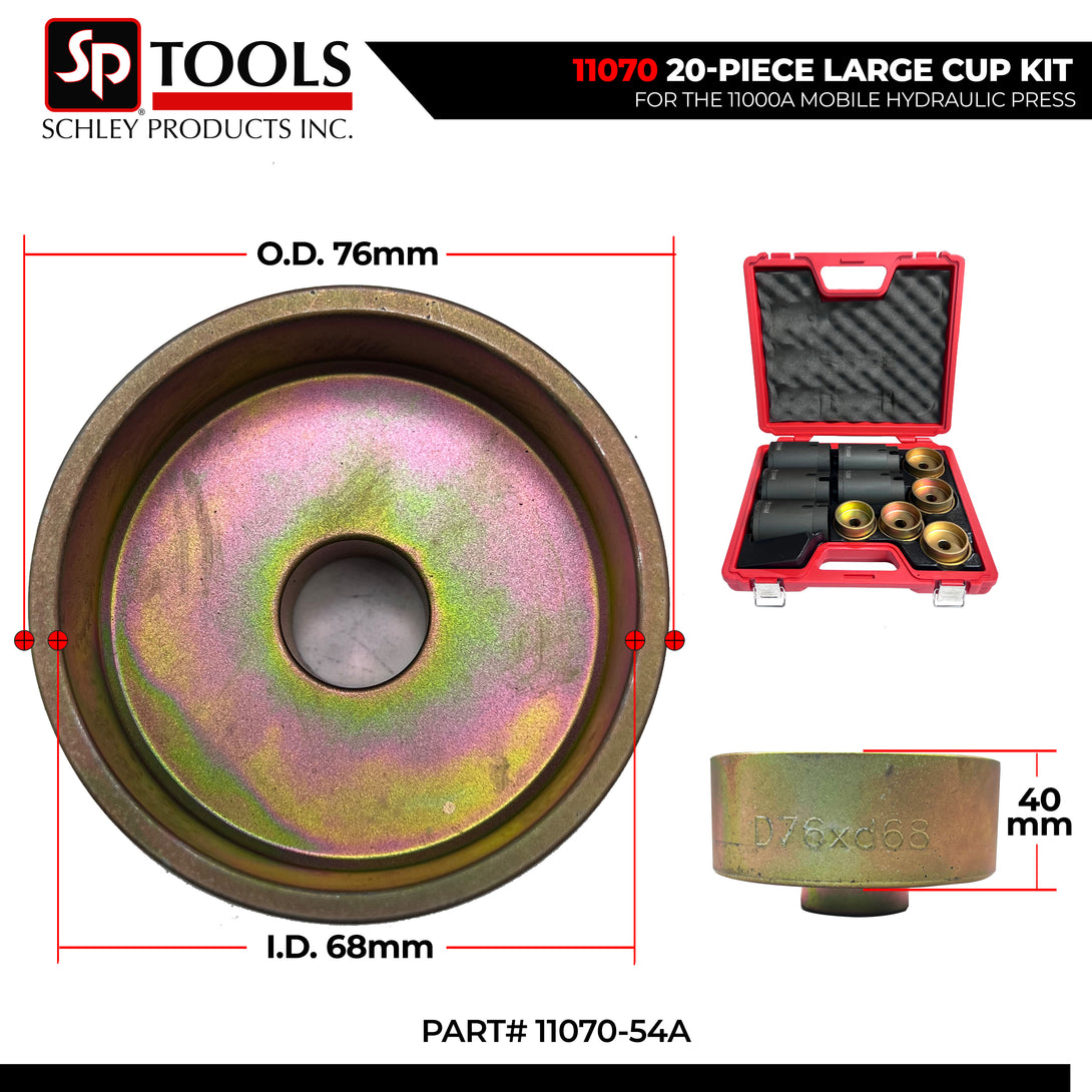 Schley Tools - 11070-54A Cup 76mm OD x 68mm ID x 40mm L- Gold