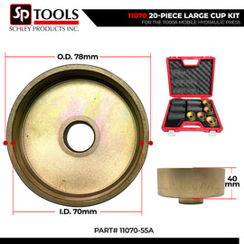 Schley Tools - 11070-55A Cup 78mm OD x 70mm ID x 40mm L- Gold