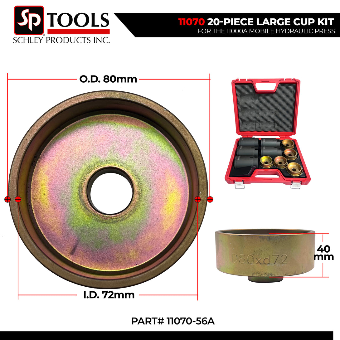 Schley Tools - 11070-56A Cup 80mm OD x 72mm ID x 40mm L- Gold