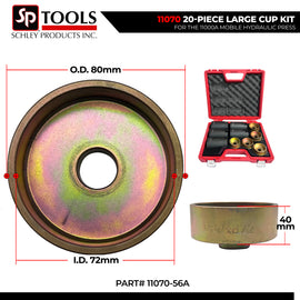 Schley Tools - 11070-56A Cup 80mm OD x 72mm ID x 40mm L- Gold