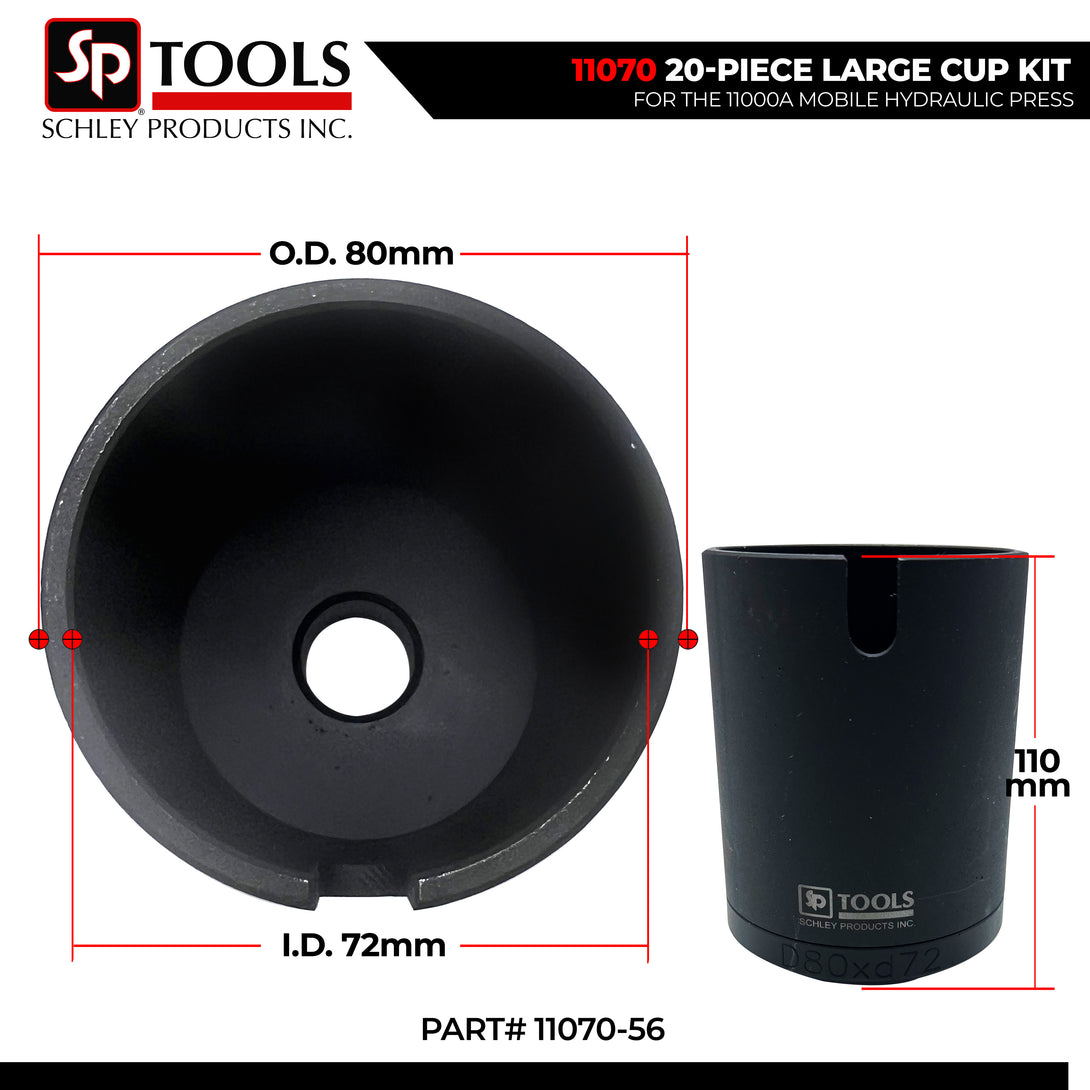 Schley Tools - 11070-56 Cup 80mm OD x 72mm ID x 110mm L- Black