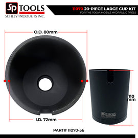 Schley Tools - 11070-56 Cup 80mm OD x 72mm ID x 110mm L- Black