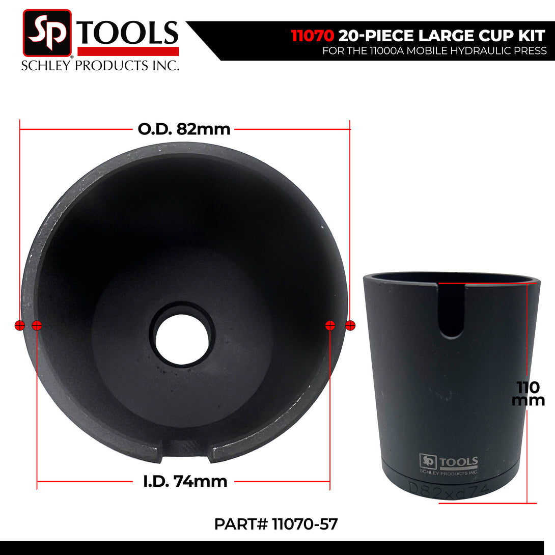 Schley Tools - 11070-57 Cup 82mm OD x 74mm ID x 110mm L- Black