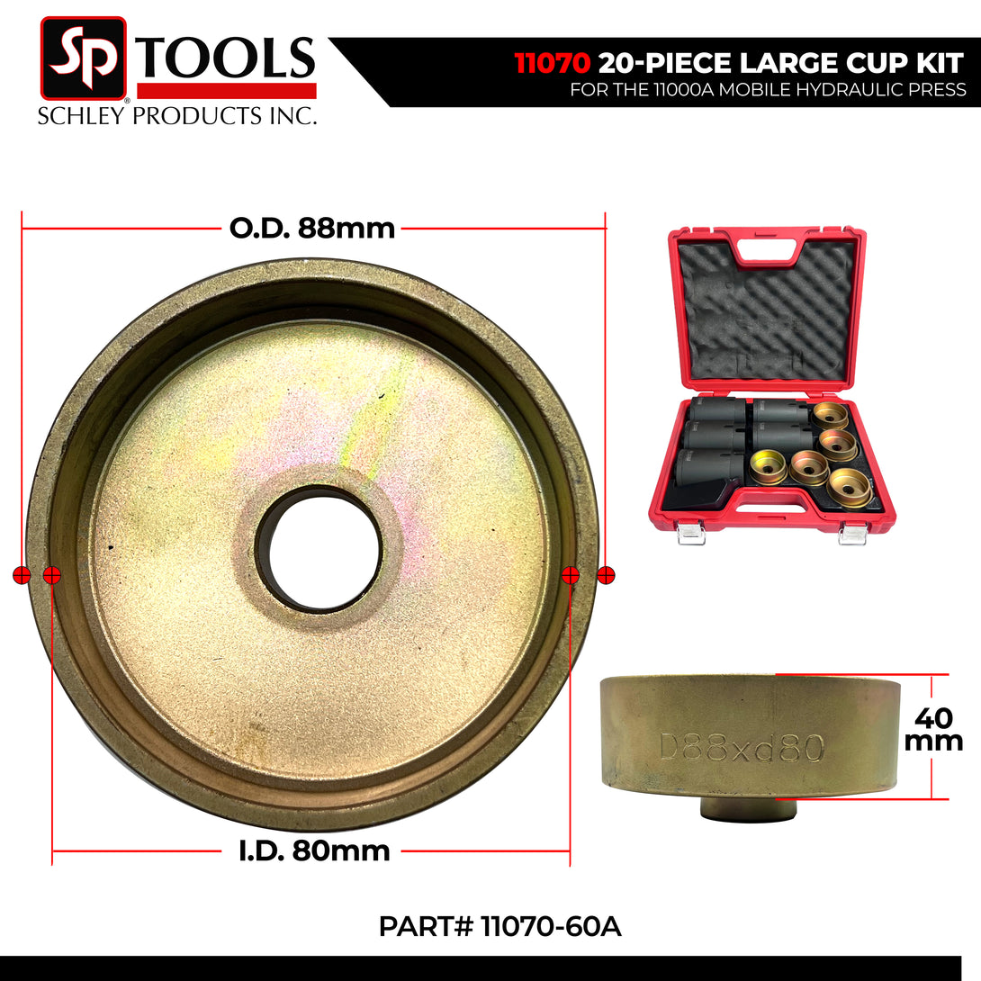 Schley Tools - 11070-60A Cup 88mm OD x 80mm ID x 40mm L- Gold