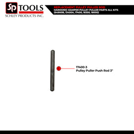 Schley Tools – 3" Replacement Pulley Rod (17400-3) for the 64900B, 13450A, 17400, 18350, and 18000 Pulley Puller Kits