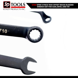 Schley Tools – 12700 3-Piece 11mm Offset Brake Bleeder Wrench Set for Audi, BMW, and VW