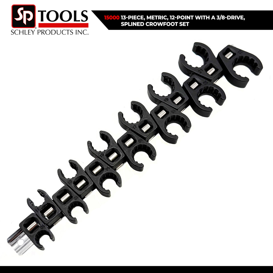 Schley Tools – 13-Piece, Metric, 12-Point with a 3/8-Drive, Splined Cr
