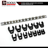 Schley Tools – 13-Piece, Metric, 12-Point with a 3/8-Drive, Splined Crowfoot Set, 15000