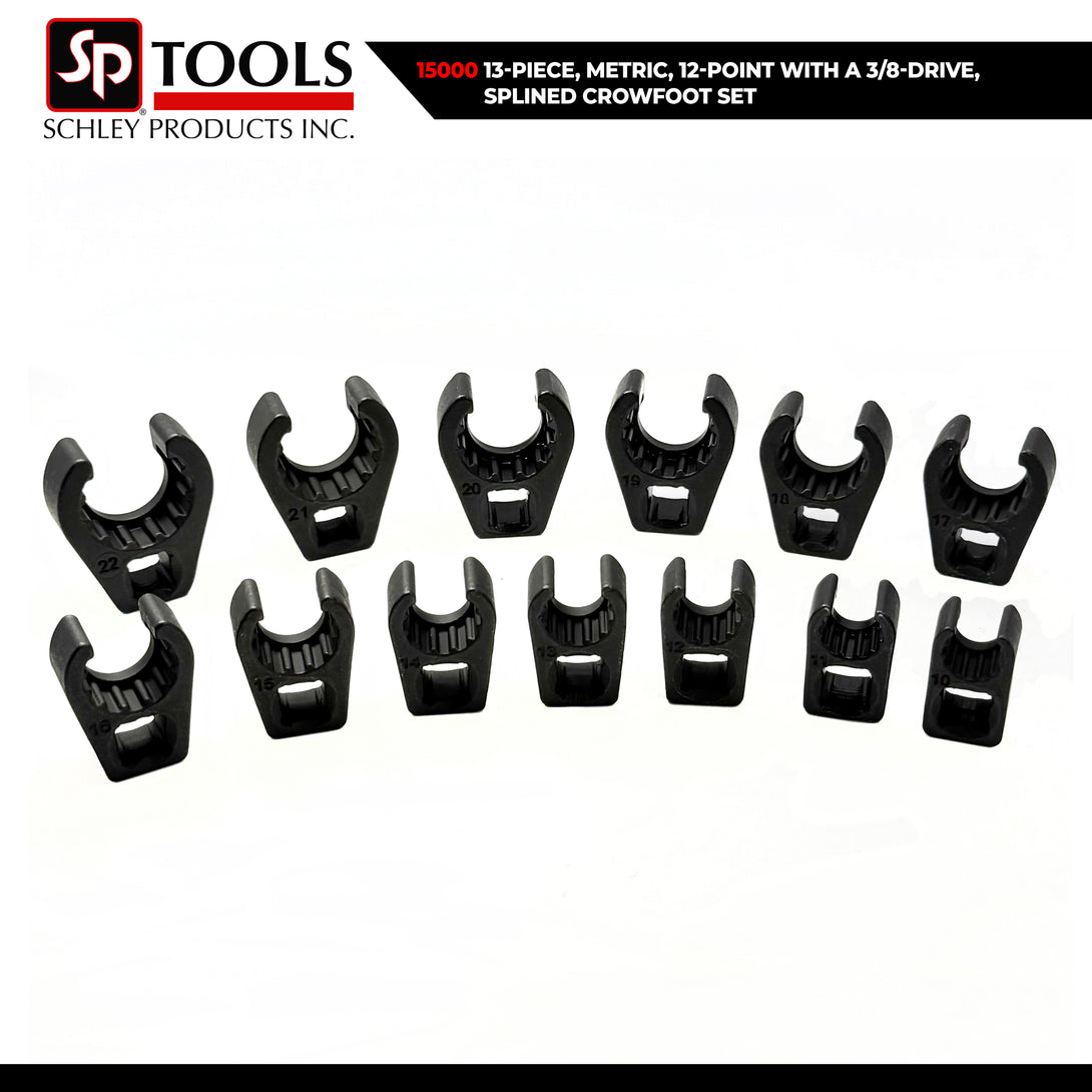 Schley Tools – 13-Piece, Metric, 12-Point with a 3/8-Drive, Splined Cr
