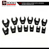 Schley Tools – 13-Piece, Metric, 12-Point with a 3/8-Drive, Splined Crowfoot Set, 15000
