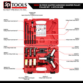 Schley Tools – 18000 - 36-Piece Master Harmonic Damper Pulley Puller Set - 4 kits in one