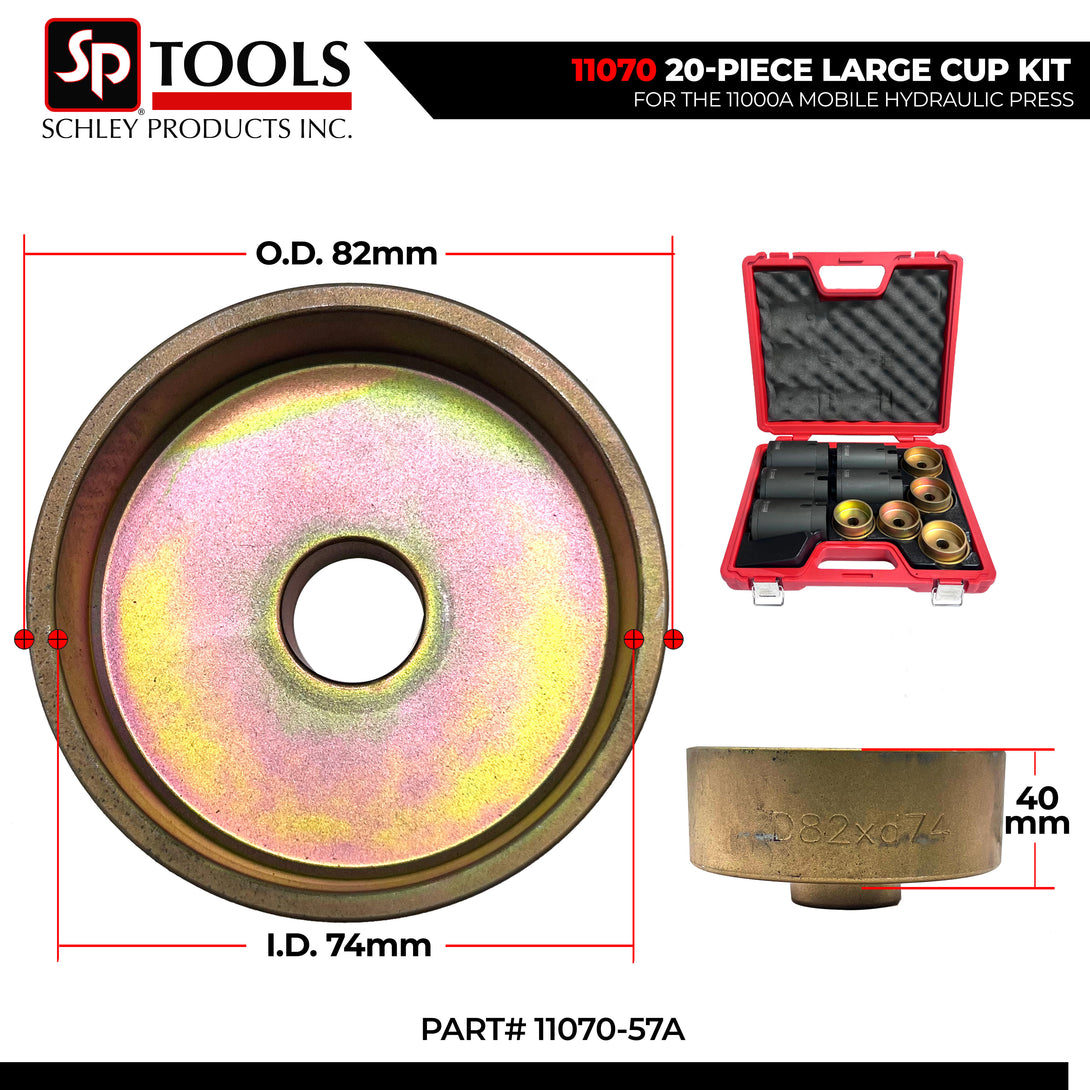 Schley Tools - 11070-57A Cup 82mm OD x 74mm ID x 40mm L- Gold