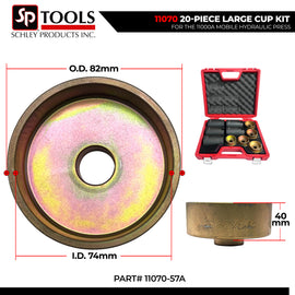Schley Tools - 11070-57A Cup 82mm OD x 74mm ID x 40mm L- Gold